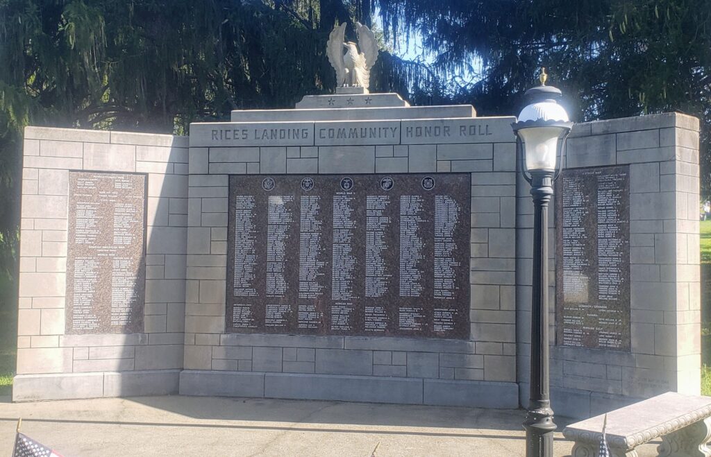 RICKES LANDING COMMUNITY HONOR ROLL WAR MEMORIAL