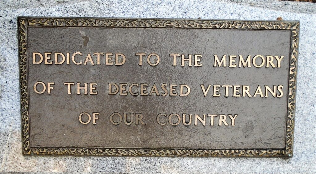MOUNT LEBANON CEMETERY DECEASED VETERANS MEMORIAL PLAQUE
