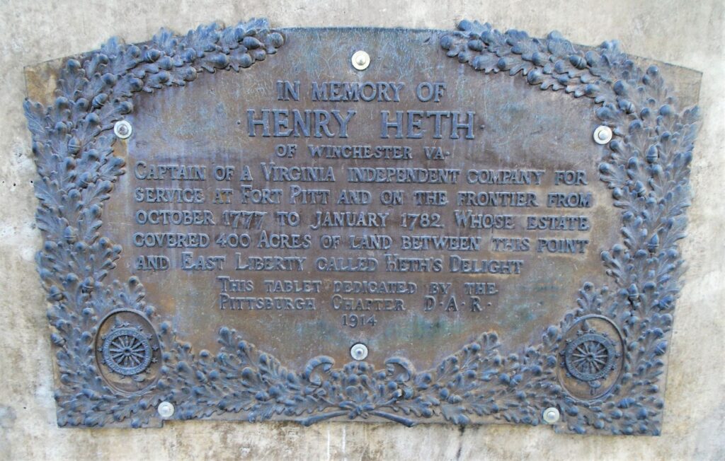 HENRY HETH REVOLUTIONARY WAR MEMORIAL BRIDGE PLAQUE