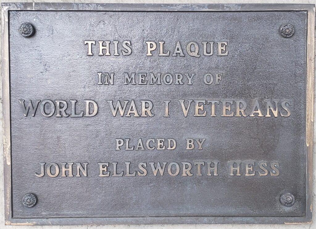 TRINITY UNITED PRESBYTERIAN CHURCH WORLD WAR I MEMORIAL PLAQUE B