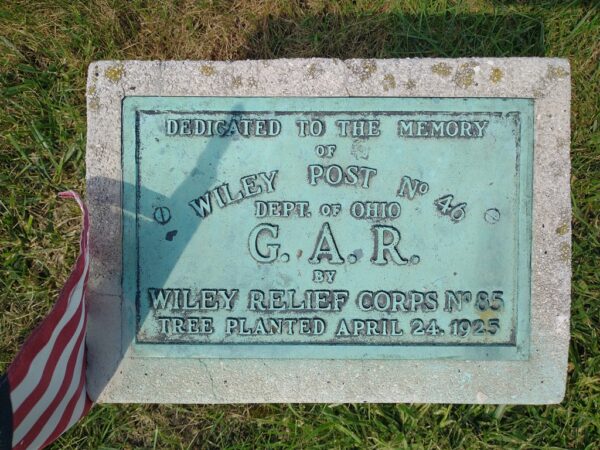 WILEY POST NO 46 G.A.R. WAR MEMORIAL PLAQUE