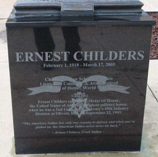 ERNEST CHILDERS MEDAL OF HONOR WAR MEMORIAL STONE