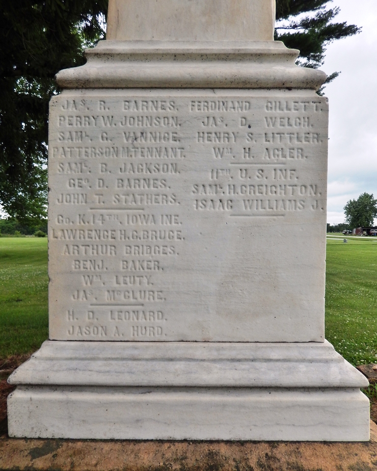 YELLOW SPRING TOWNSHIP CIVIL WAR MEMORIAL SIDE D