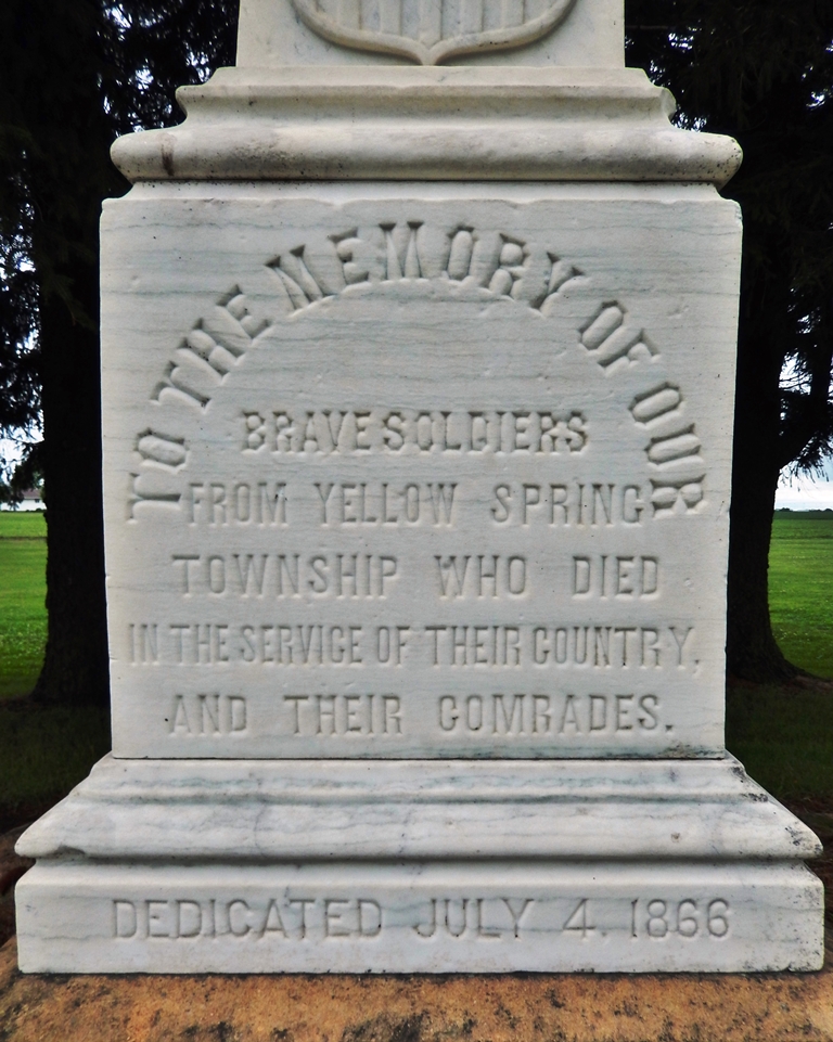 YELLOW SPRING TOWNSHIP CIVIL WAR MEMORIAL SIDE A