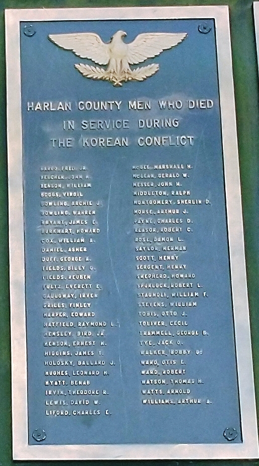 HARLAN COUNTY WAR MEMORIAL PLAQUE C
