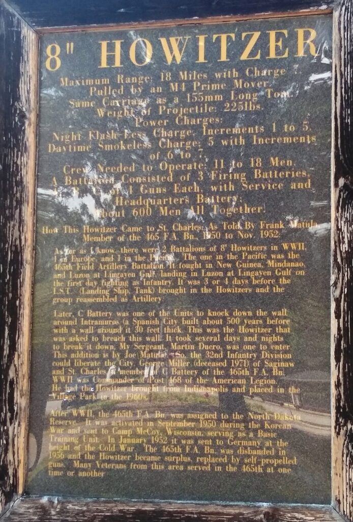 8″ HOWITZER WAR MEMORIAL MARKER