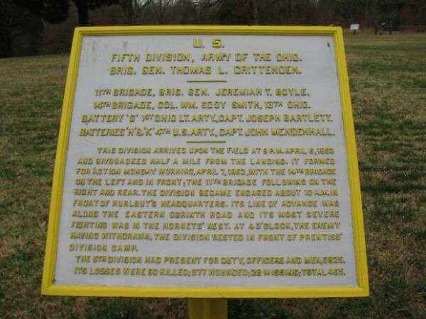 U.S. FIFTH DIVISION ARMY OF THE OHIO MEMORIAL PLAQUE