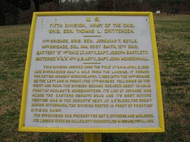 U.S. FIFTH DIVISION ARMY OF THE OHIO MEMORIAL PLAQUE