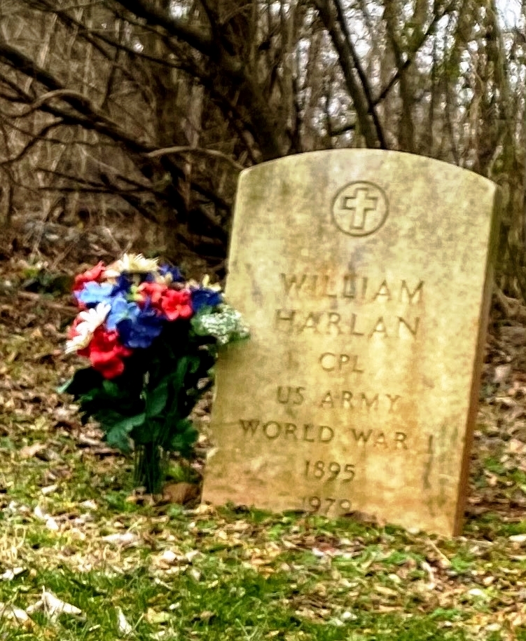 WILLIAM HARLAN CPL WAR MEMORIAL CEMETERY STONE