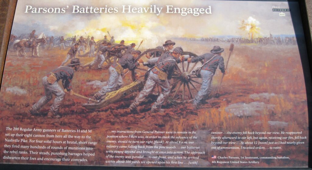 PARSON’S BATTERIES HEAVILY ENGAGED WAR MEMORIAL PANEL
