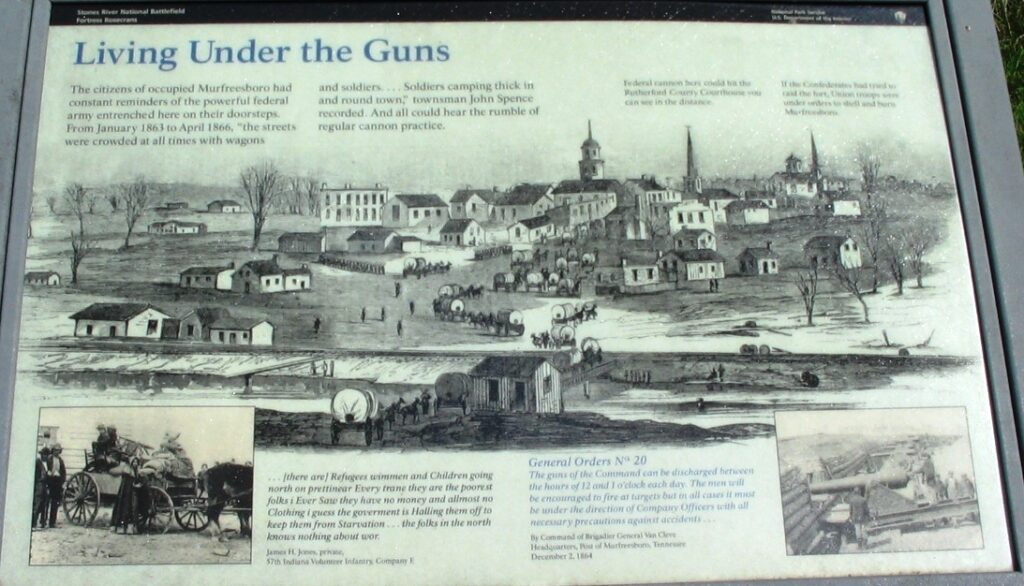 LIVING UNDER THE GUNS WAR MEMORIAL PANEL