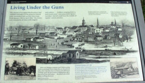 LIVING UNDER THE GUNS WAR MEMORIAL PANEL