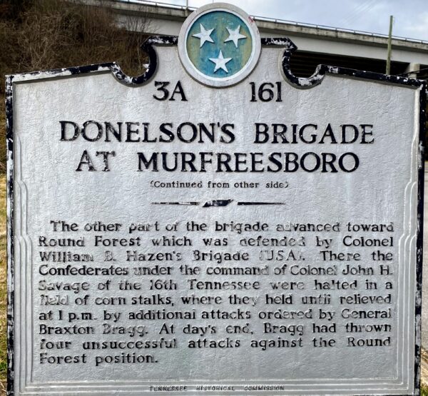 DONELSON’S BRIGADE AT MURFREESBORO MEMORIAL MARKER BACK