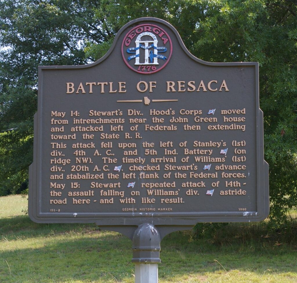 BATTLE OF RESACA, GA WAR MEMORIAL MARKER