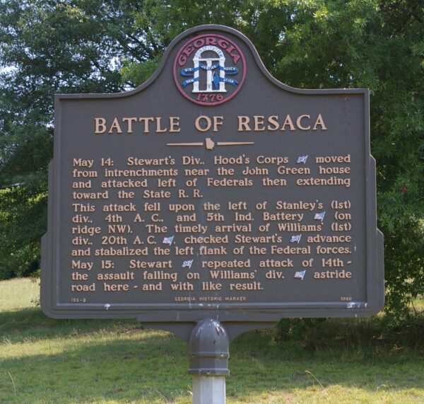 BATTLE OF RESACA, GA WAR MEMORIAL MARKER