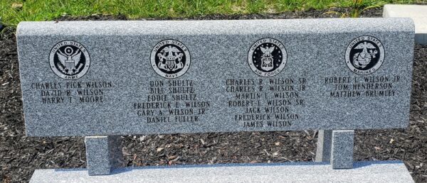VETERANS HONOR ROLL MEMORIAL BENCH CLOSE-UP