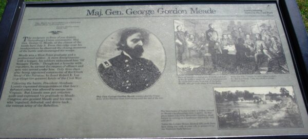MAJ. GEN. GEORGE GORDON MEADE WAR MEMORIAL PLAQUE