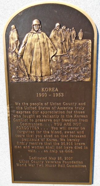 KOREA 1950-1953 WAR MEMORIAL PLAQUE