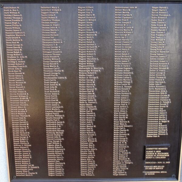 UNION COUNTY WORLD WAR II HONOR ROLL MEMORIAL PLAQUE F