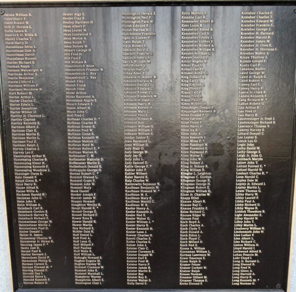 UNION COUNTY WORLD WAR II HONOR ROLL MEMORIAL PLAQUE C