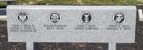 HONOR ROLL MEMORIAL BENCH CLOSE-UP