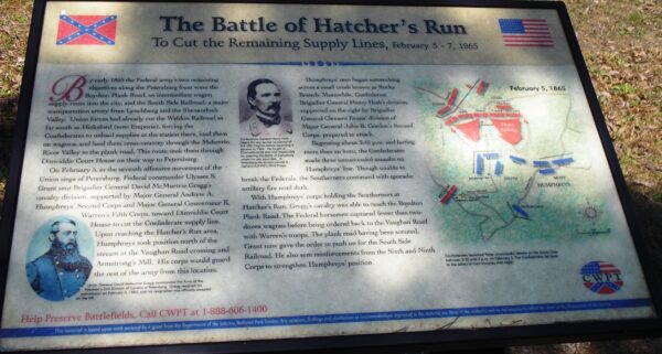 THE BATTLE OF HATCHER’S RUN WAR MEMORIAL PANEL
