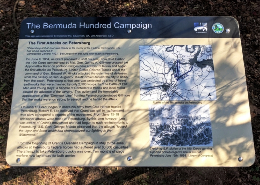 THE BERMUDA HUNDRED CAMPAIGN THE FIRST ATTACKS ON PETERSBURG MEMORIAL PANEL