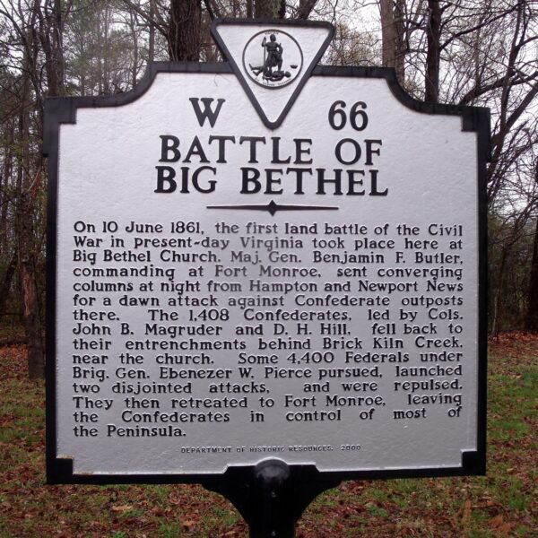 BATTLE OF BIG BETHEL W66 MEMORIAL MARKER