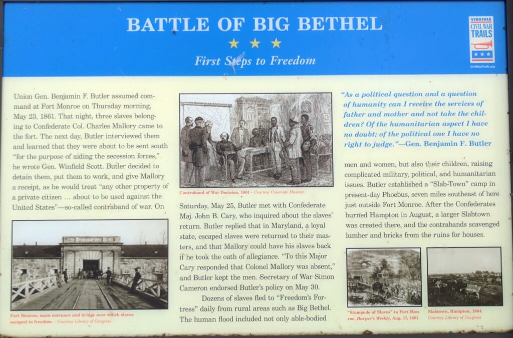 BATTLE OF BIG BETHEL FIRST STEPS TO FREEDOM MEMORIAL PANEL