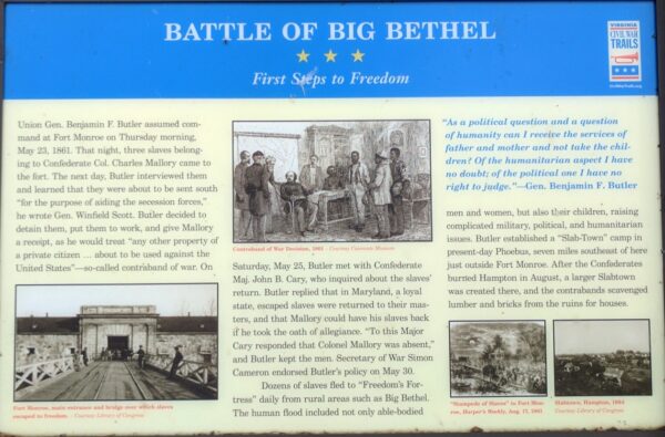 BATTLE OF BIG BETHEL FIRST STEPS TO FREEDOM MEMORIAL PANEL