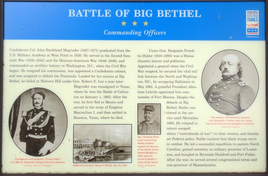 BATTLE OF BIG BETHEL COMMANDING OFFICERS MEMORIAL PANEL