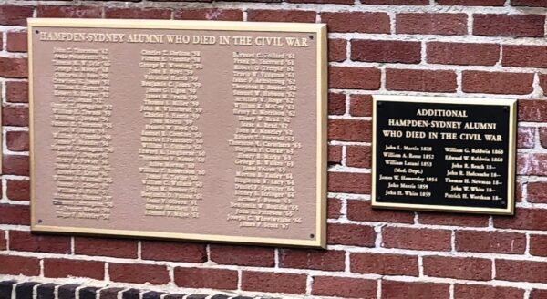HAMPDEN-SYDNEY ALUMNI WHO DIED IN THE CIVIL WAR MEMORIAL PLAQUES