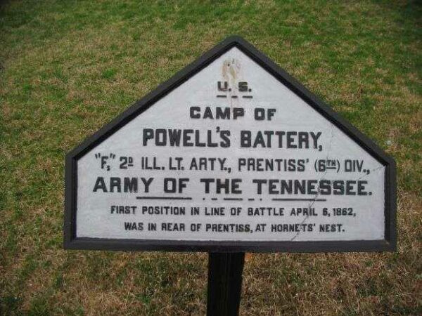 CAMP OF POWELL’S  BATTERY MEMORIAL PLAQUE