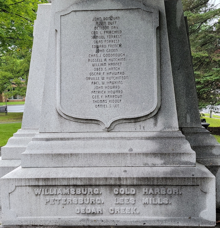 ST. JOHNSBURY CIVIL WAR MEMORIAL SIDE D