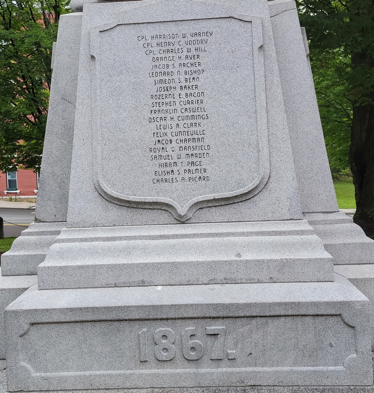 ST. JOHNSBURY CIVIL WAR MEMORIAL SIDE B
