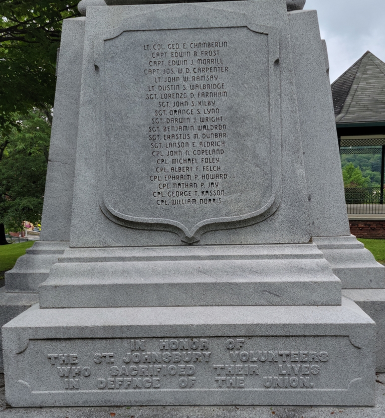 ST. JOHNSBURY CIVIL WAR MEMORIAL SIDE A