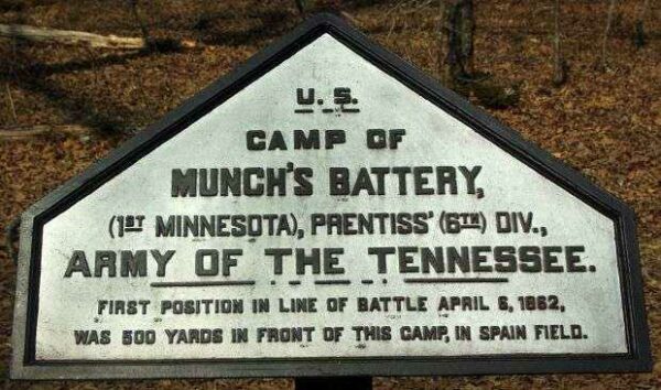 CAMP OF MUNCH’S BATTERY MEMORIAL PLAQUE