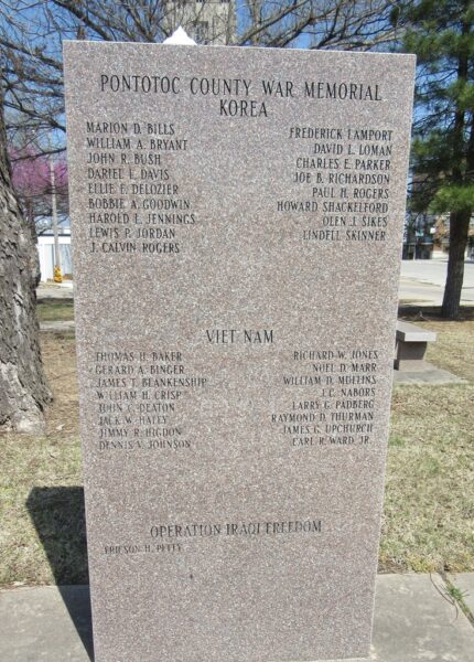 PONTOTOC COUNTY WAR MEMORIAL STONE C