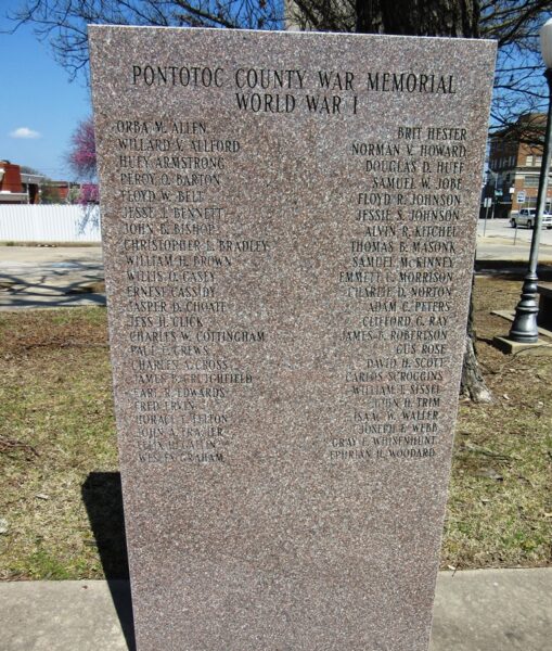 PONTOTOC COUNTY WAR MEMORIAL STONE A