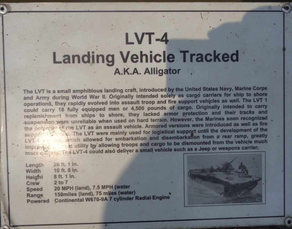 LVT-4 LANDING VEHICLE TRACKED MEMORIAL PLAQUE