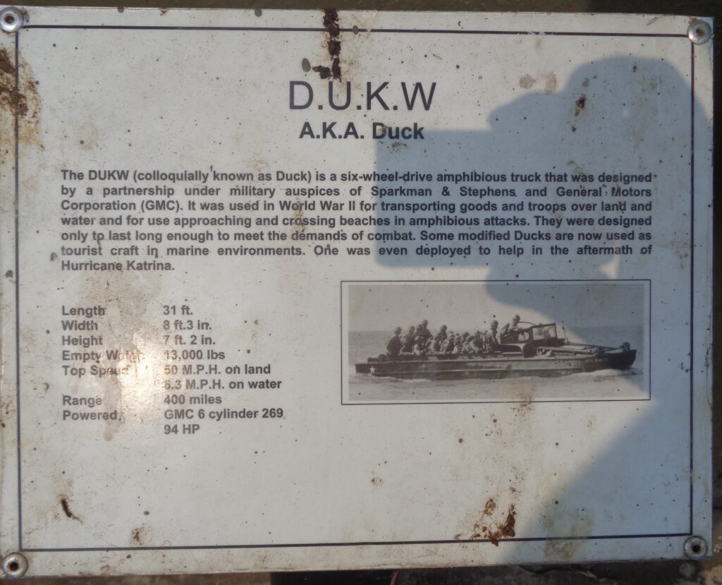 D.U.K.W. A.K.A. DUCK WAR MEMORIAL PLAQUE