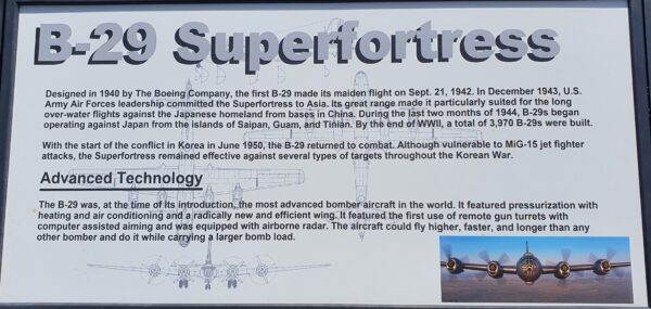 B-29 SUPERFORTRESS MEMORIAL PLAQUE
