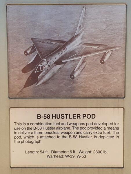 B-58 HUSTLER POD MEMORIAL PLAQUE