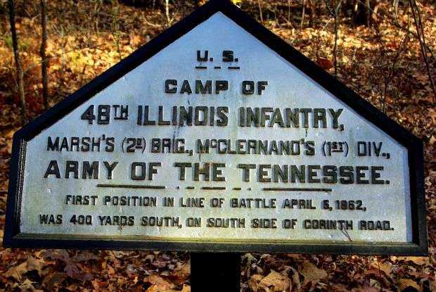 CAMP OF 48TH ILLINOIS INFANTRY MEMORIAL PLAQUE