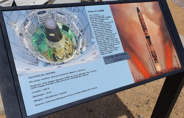 TITAN II ICBM MEMORIAL MISSILE PLAQUE
