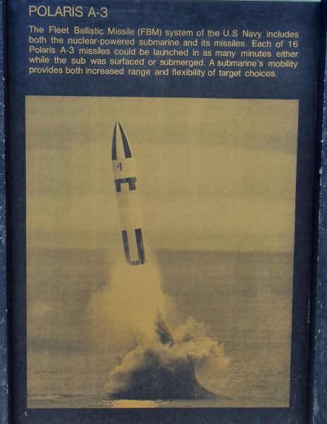 POLARIS A-3 NUCLEAR MISSILE MEMORIAL PLAQUE