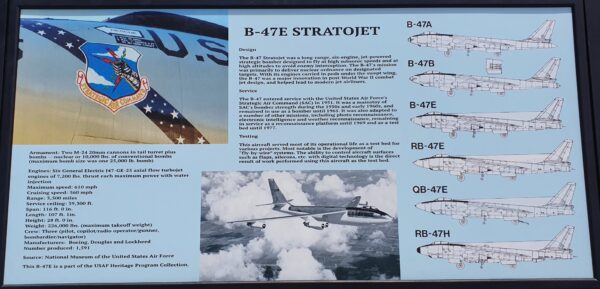 B-47E STRATOJET MEMORIAL AIRCRAFT PLAQUE