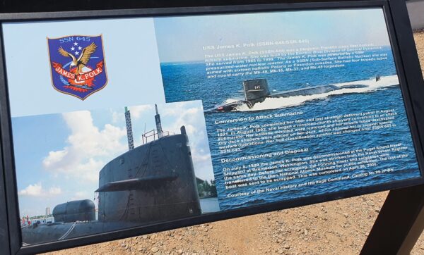 USS JAMES K. POLK MEMORIAL CONNING TOWER PLAQUE
