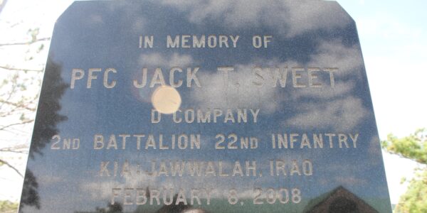 PFC JACK T. SWEET WAR MEMORIAL CLOSE-UP