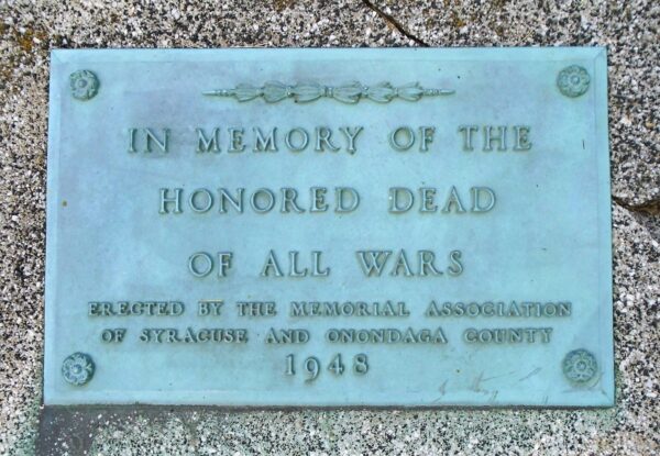 OAKWOOD CEMETERY HONORED DEAD OF ALL WARS MEMORIAL PLAQUE